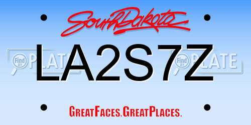 LA2S7Z South Dakota License Plate