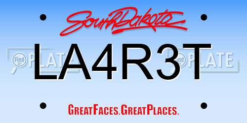 LA4R3T South Dakota License Plate