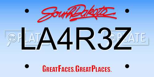LA4R3Z South Dakota License Plate