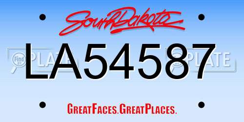 LA54587 South Dakota License Plate