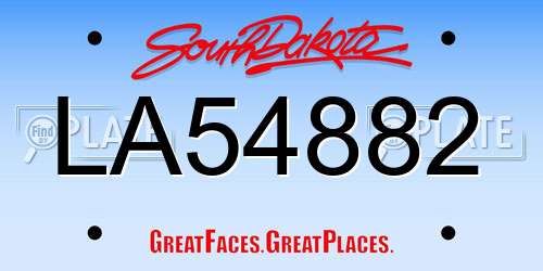 LA54882 South Dakota License Plate