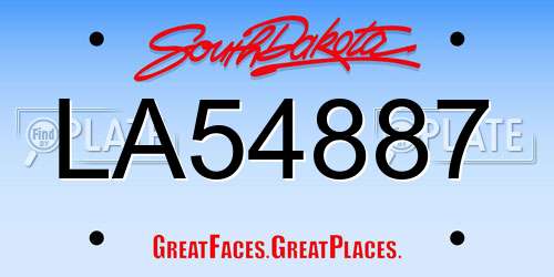 LA54887 South Dakota License Plate