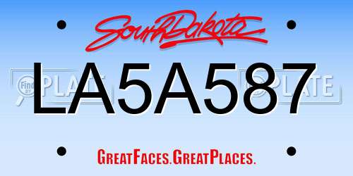 LA5A587 South Dakota License Plate