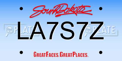 LA7S7Z South Dakota License Plate