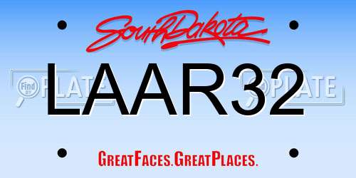 LAAR32 South Dakota License Plate