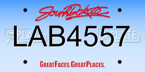 LAB4557 South Dakota License Plate