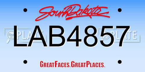 LAB4857 South Dakota License Plate