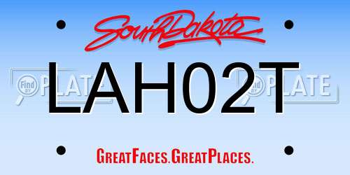 LAH02T South Dakota License Plate