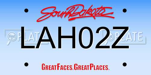 LAH02Z South Dakota License Plate