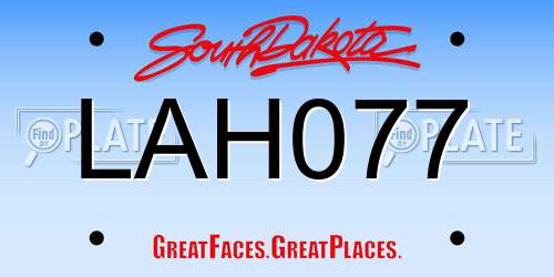 LAH077 South Dakota License Plate