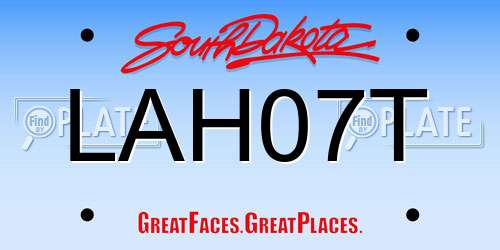 LAH07T South Dakota License Plate