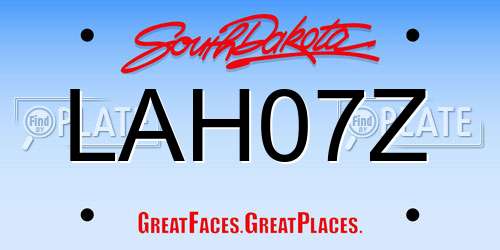 LAH07Z South Dakota License Plate
