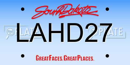 LAHD27 South Dakota License Plate