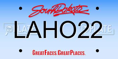 LAHO22 South Dakota License Plate