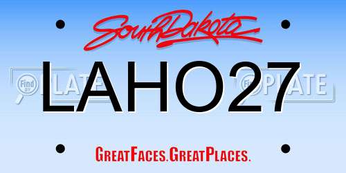 LAHO27 South Dakota License Plate