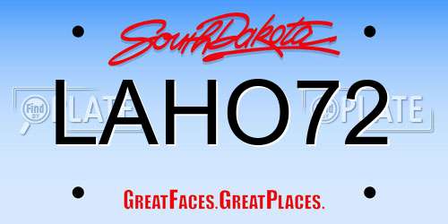 LAHO72 South Dakota License Plate