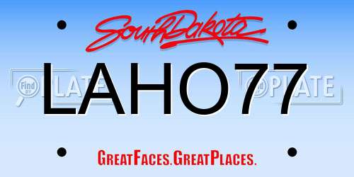 LAHO77 South Dakota License Plate