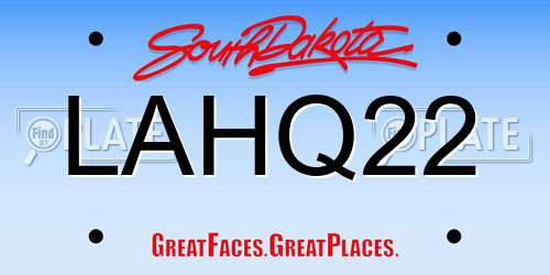 LAHQ22 South Dakota License Plate