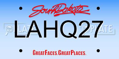 LAHQ27 South Dakota License Plate