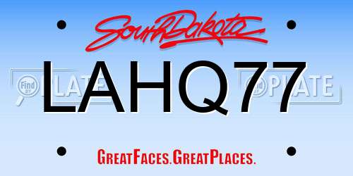 LAHQ77 South Dakota License Plate