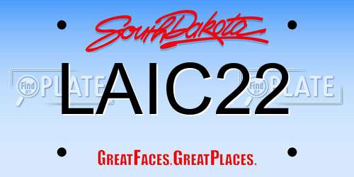 LAIC22 South Dakota License Plate