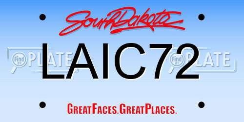 LAIC72 South Dakota License Plate