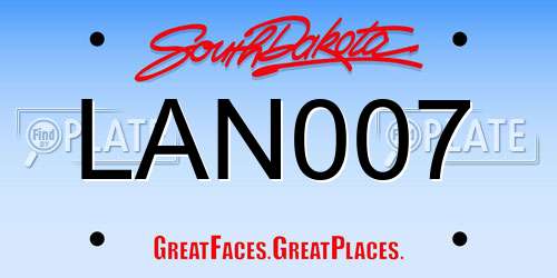 LAN007 South Dakota License Plate