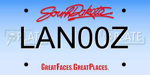 LAN00Z South Dakota License Plate