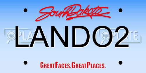 LANDO2 South Dakota License Plate