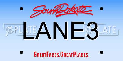 LANE3 South Dakota License Plate