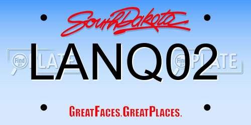 LANQ02 South Dakota License Plate