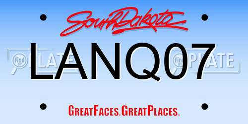 LANQ07 South Dakota License Plate