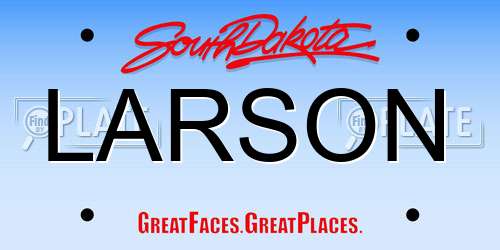 LARSON South Dakota License Plate
