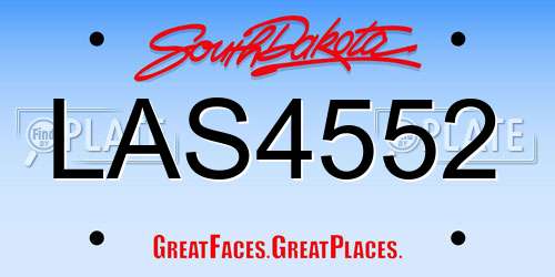 LAS4552 South Dakota License Plate