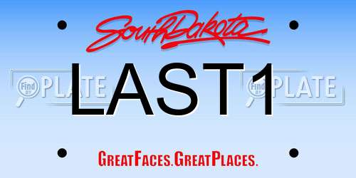 LAST1 South Dakota License Plate