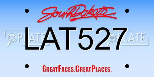LAT527 South Dakota License Plate