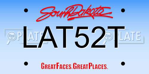 LAT52T South Dakota License Plate