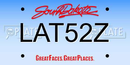 LAT52Z South Dakota License Plate
