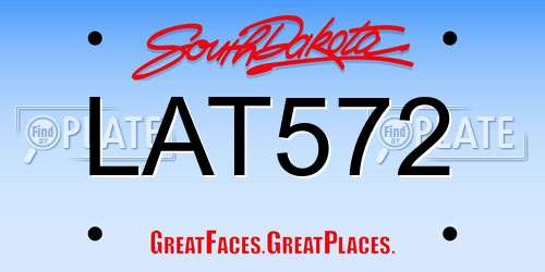 LAT572 South Dakota License Plate