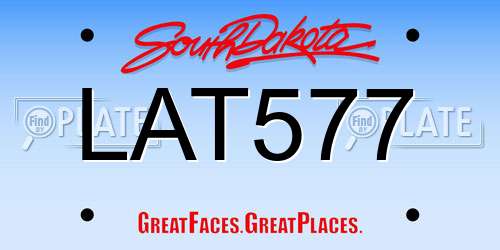 LAT577 South Dakota License Plate