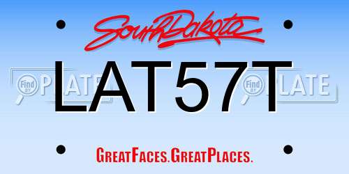 LAT57T South Dakota License Plate