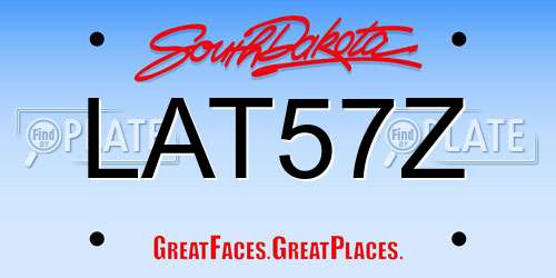 LAT57Z South Dakota License Plate