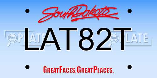 LAT82T South Dakota License Plate