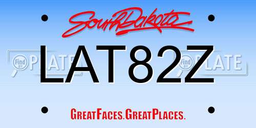 LAT82Z South Dakota License Plate
