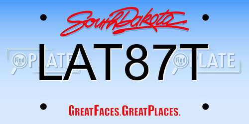 LAT87T South Dakota License Plate