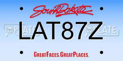 LAT87Z South Dakota License Plate
