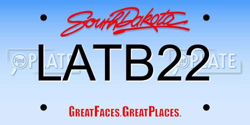 LATB22 South Dakota License Plate