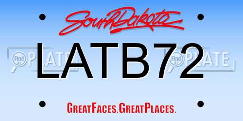 LATB72 South Dakota License Plate
