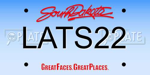 LATS22 South Dakota License Plate