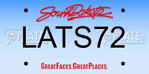 LATS72 South Dakota License Plate